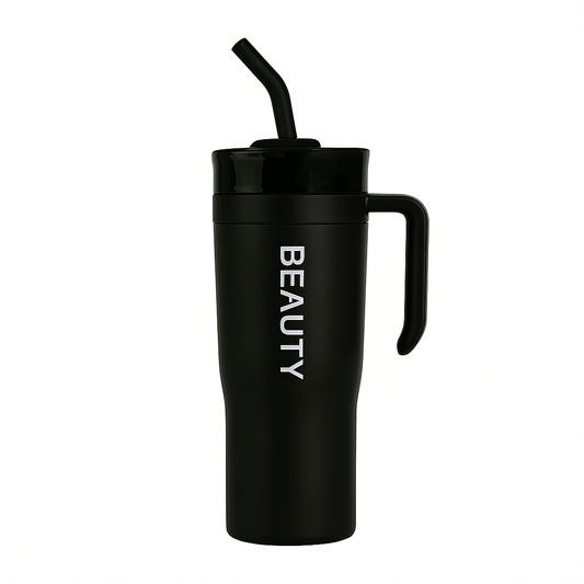 Plastic Insulated Cup With Straw